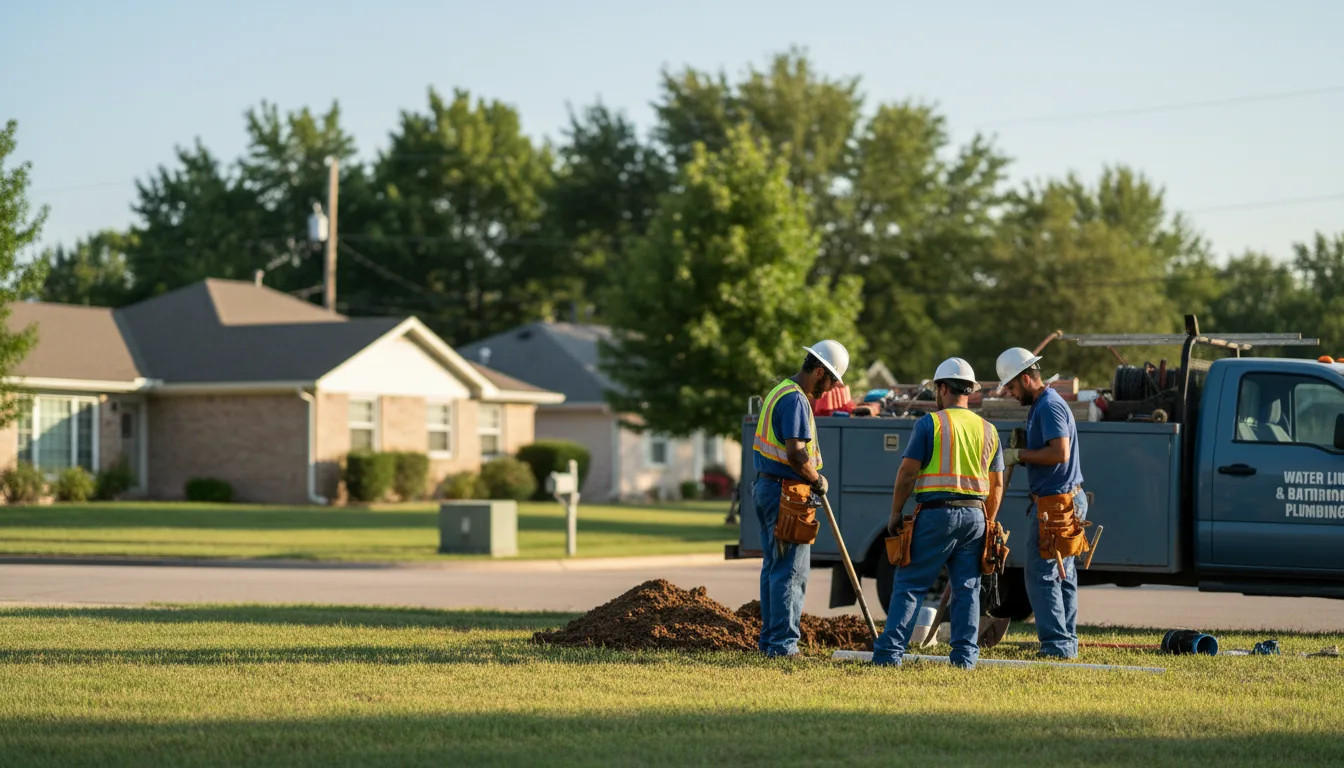 Residential water line and bathroom plumbing service in Suamico, WI